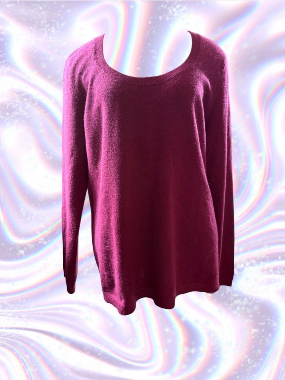 Talbots Cashmere Scoop Neck Sweater Berry
